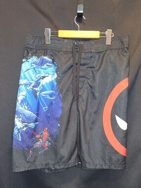 Marvel Deadpool vs Jaws Swim Trunks SIZE XL